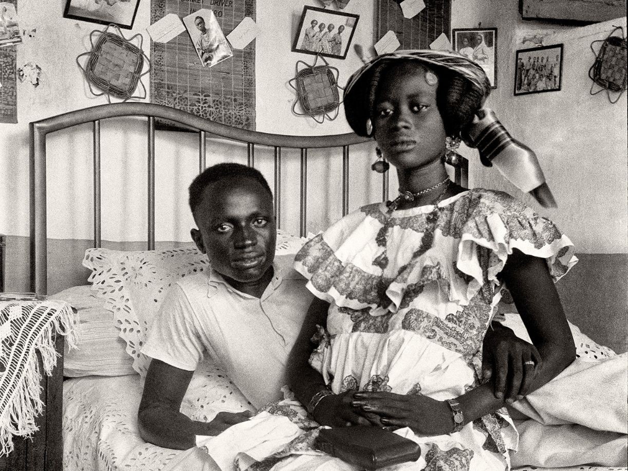 Image: Self Portrait of Macky Kane and Fatou Thioune, Saint Louis (Senegal), 1941, scan from gelatin negative, 9x13cm