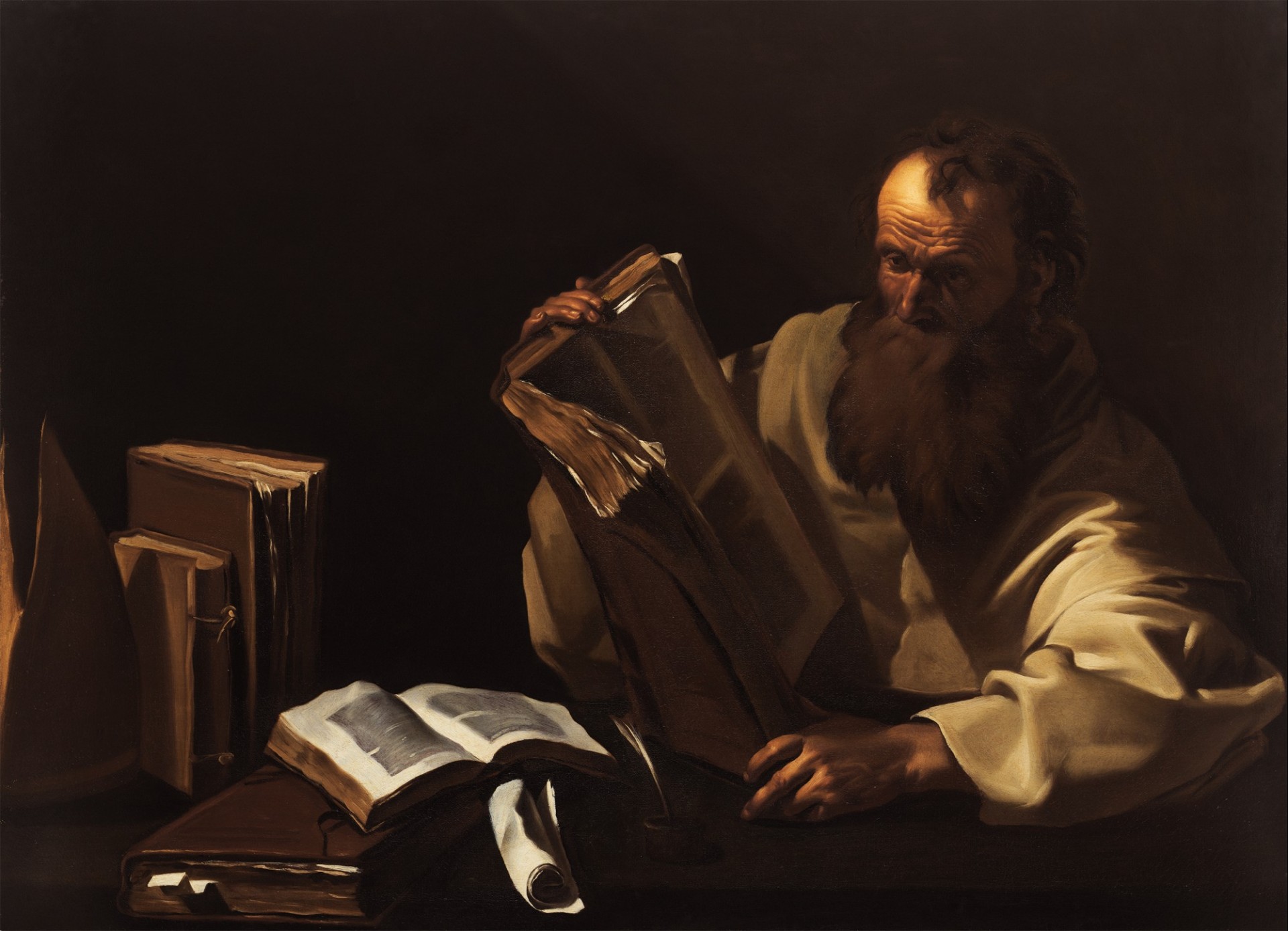 Dirck van Baburen, A Doctor of the Church (St. Augustine or St. Ambrose?), ca. 1618-19, oil on canvas, 98 x 134 cm. Image courtesy of Nicholas Hall Dirck van Baburen, A Doctor of the Church (St. Augustine or St. Ambrose?), ca. 1618-19, oil on canvas, 98 x 134 cm. Image courtesy of Nicholas Hall