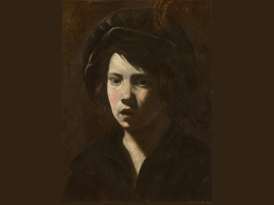 Master of the Open-Mouthed Boys, active 1620–40, Head of a Boy, ca. 1620–25, oil on canvas, 38.9 x 28.9 cm.