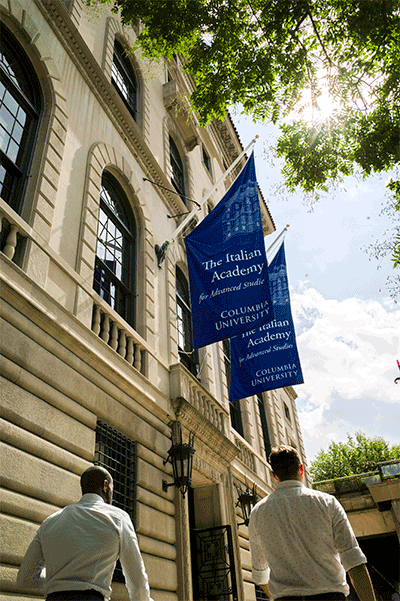 Photo of the Casa Italiana facade across from Columbia University's main Morningside campus.