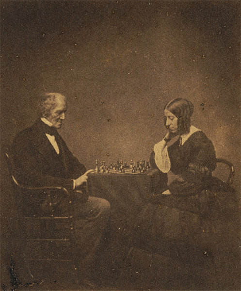 Portrait of Clement Moore with daughter. Early 19th century.