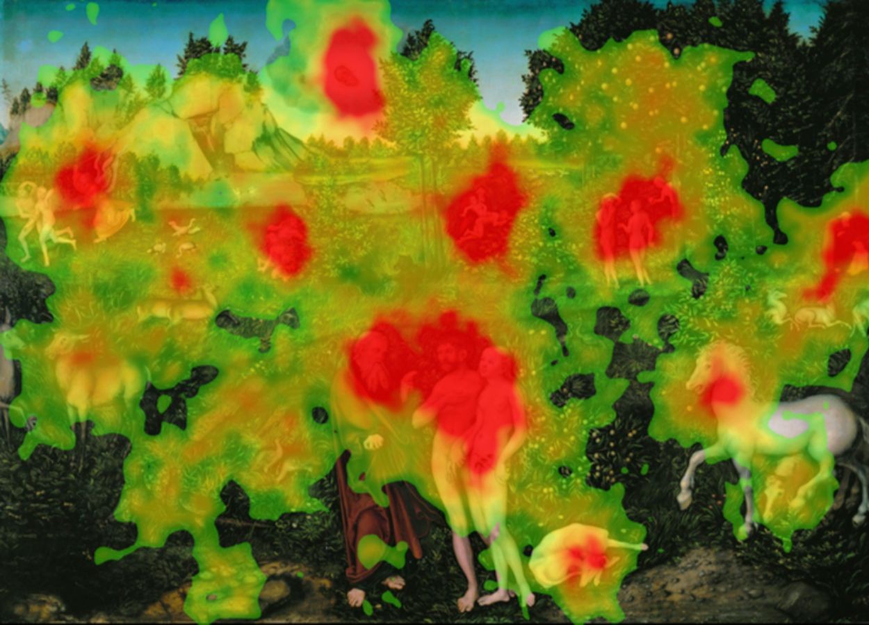 Average fixation by Japanese viewers of Cranach’s "Paradise" 