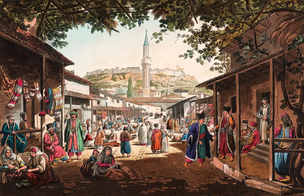 Bazaar d'Athènes - Dodwell Views in Greece 1821