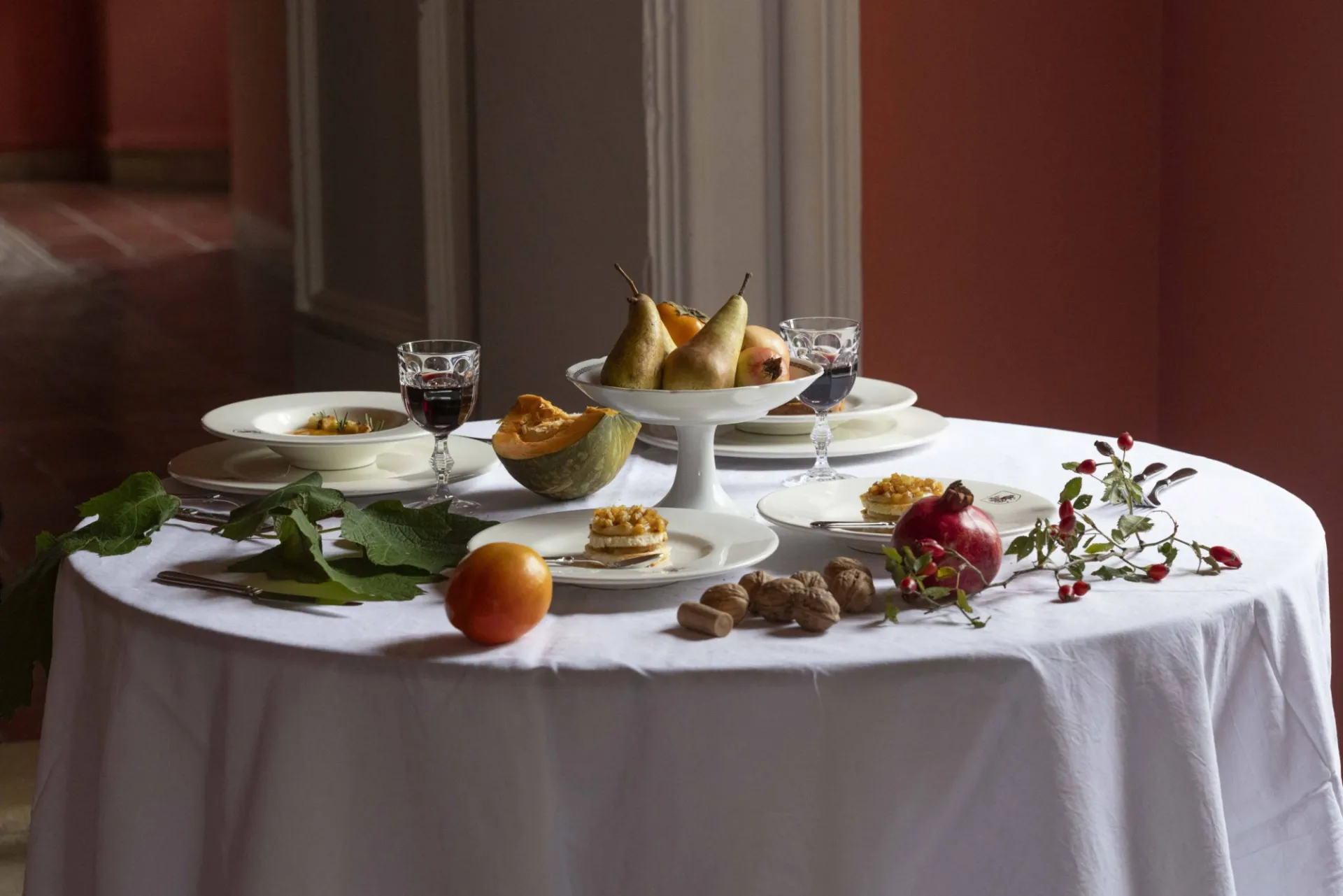 a table with food on it
