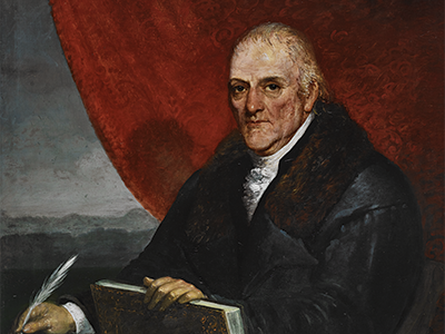 Portait of Lorenzo Da Ponte, an original founder of Italian studies at Columbia.
