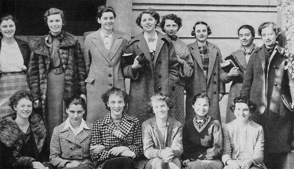 A photo from Barnard Yearbook of 1937 showing the Italian club
