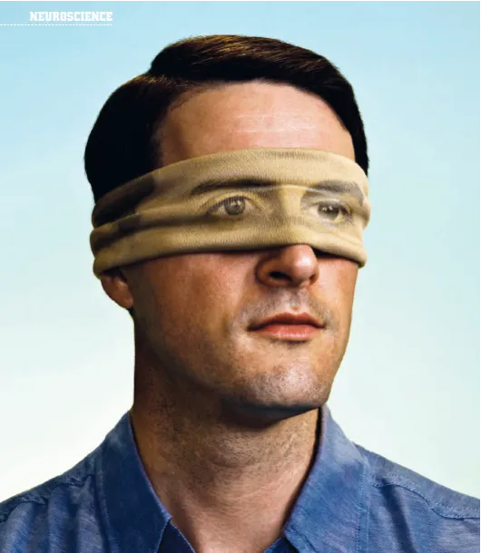 blindfolded man