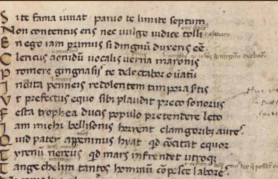 Written text from Dante