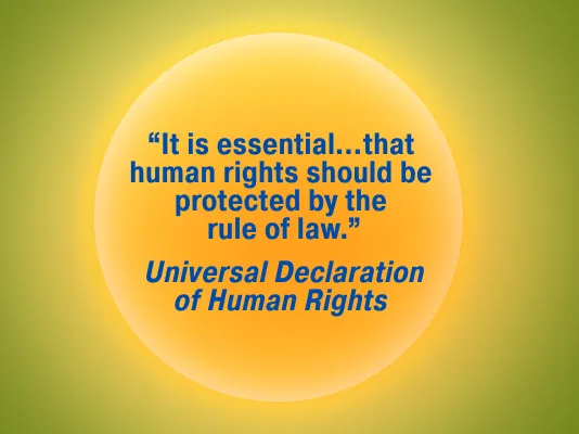 “It is essential…that human rights should be protected by the rule of law.”
    Universal Declaration of Human Rights 