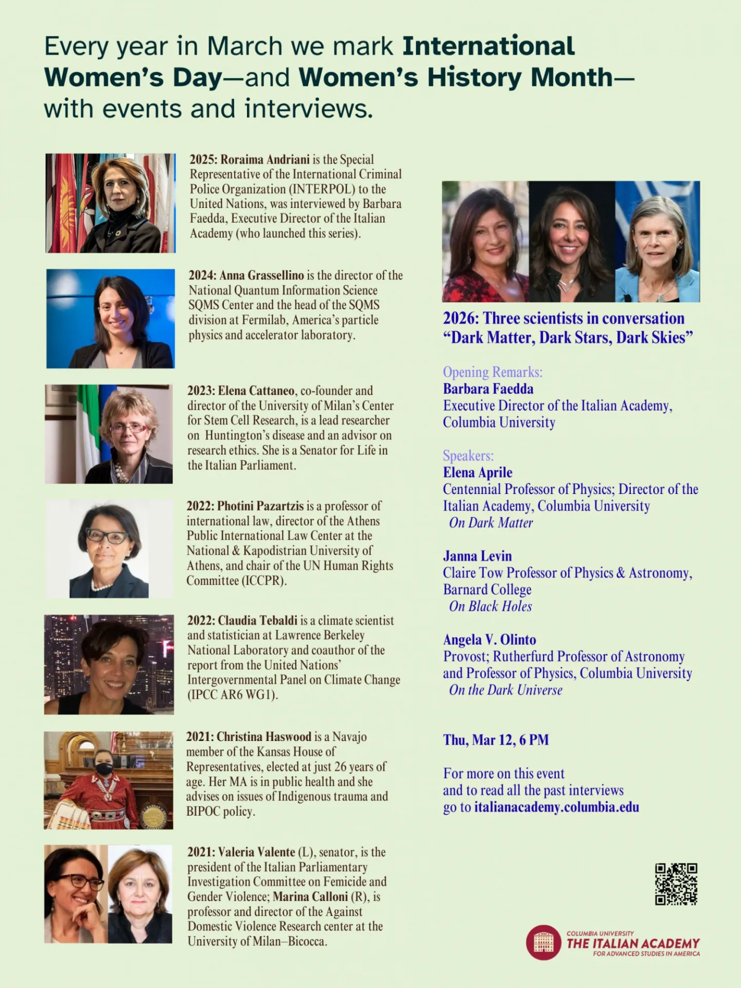 Poster for 2026 Women's history month