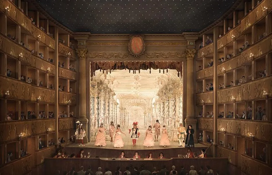 Historically informed visualization of the Teatro San Cassiano 
