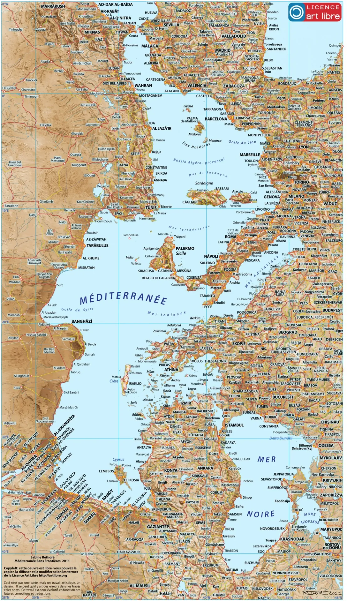 map of the mediterranean