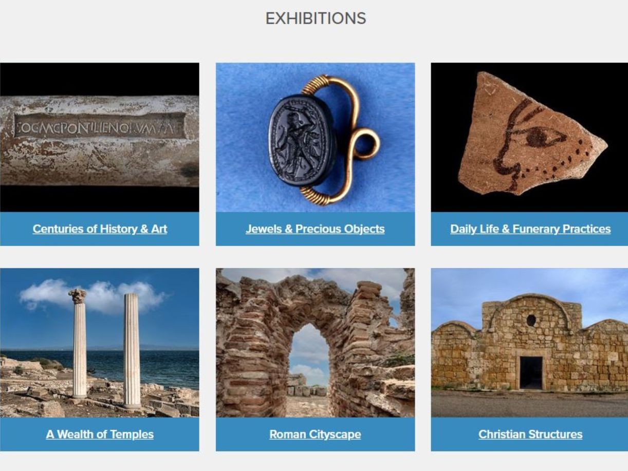 Digital Exhibitions Screen grab of the Tharros digital exhibition